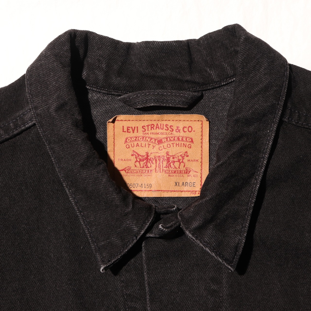 美品 XL 70507 USA 93年 Levi’s サルファーブラック デニムジャケット リーバイス