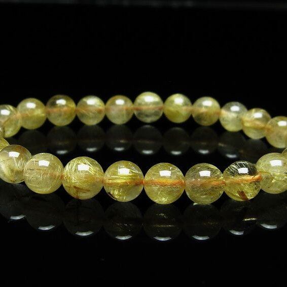 ルチルクォーツ ブレスレット 7mm タイチンルチル ブレスレット メール便可 [M便 1/10] 111-49198