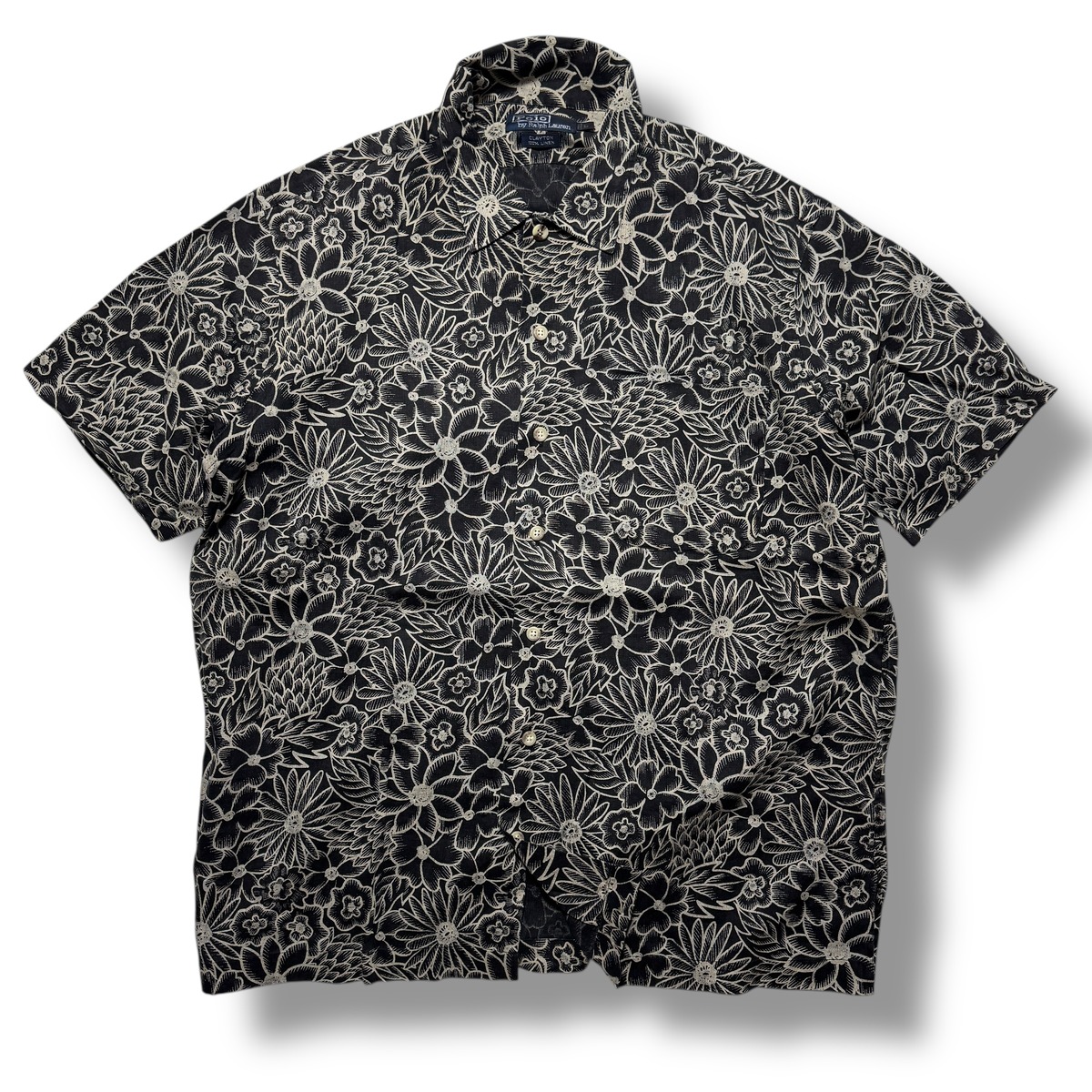 Polo by Ralph Lauren 90s CLAYTON 100%Linen Flower Pattern S/S Box 