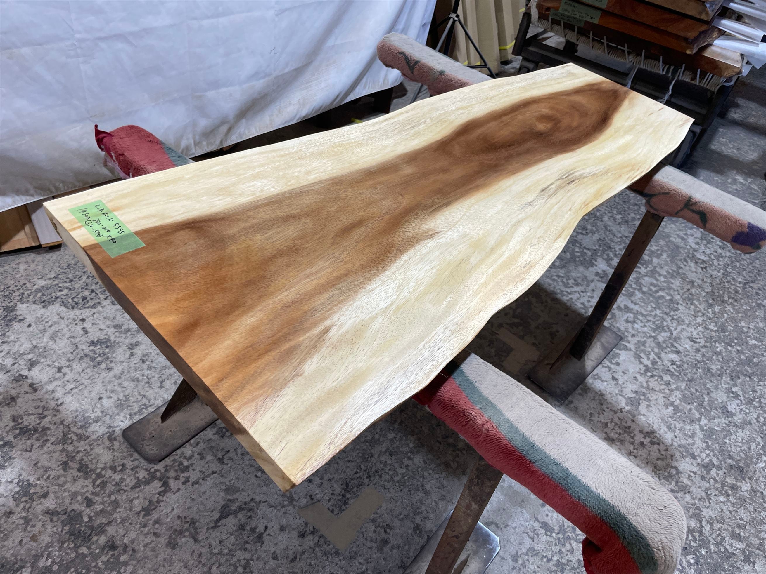 モンキーポッド9595 一枚板無垢 乾燥材 1450x390-610x40mm