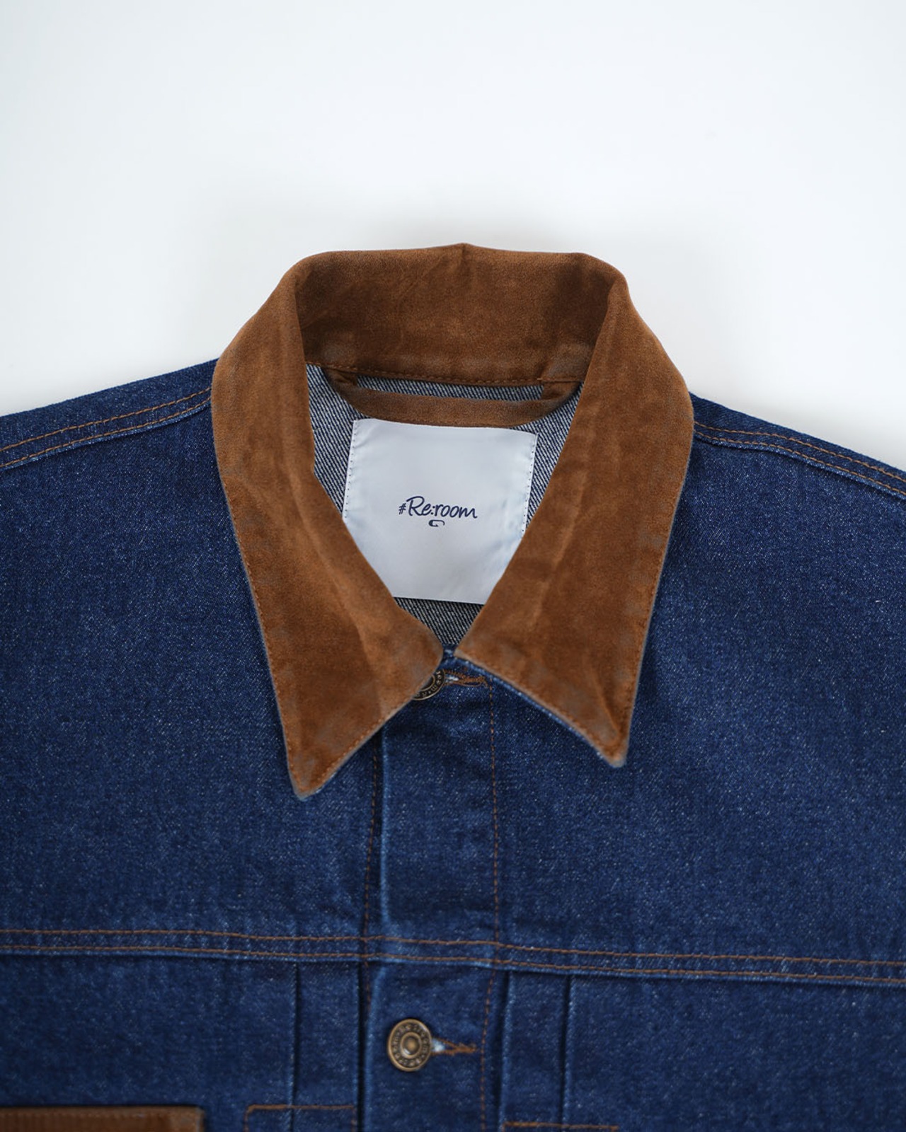 【#Re:room】SUEDE-TRIM DENIM JACKET［REJ150］