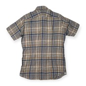 麻100% ANGLAIS アングレー チェック柄 半袖 リネンシャツ サイズ LL /メンズ/ワイドカラー