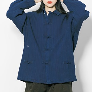 Vintage Buttoned Indigo Jacket [1765]