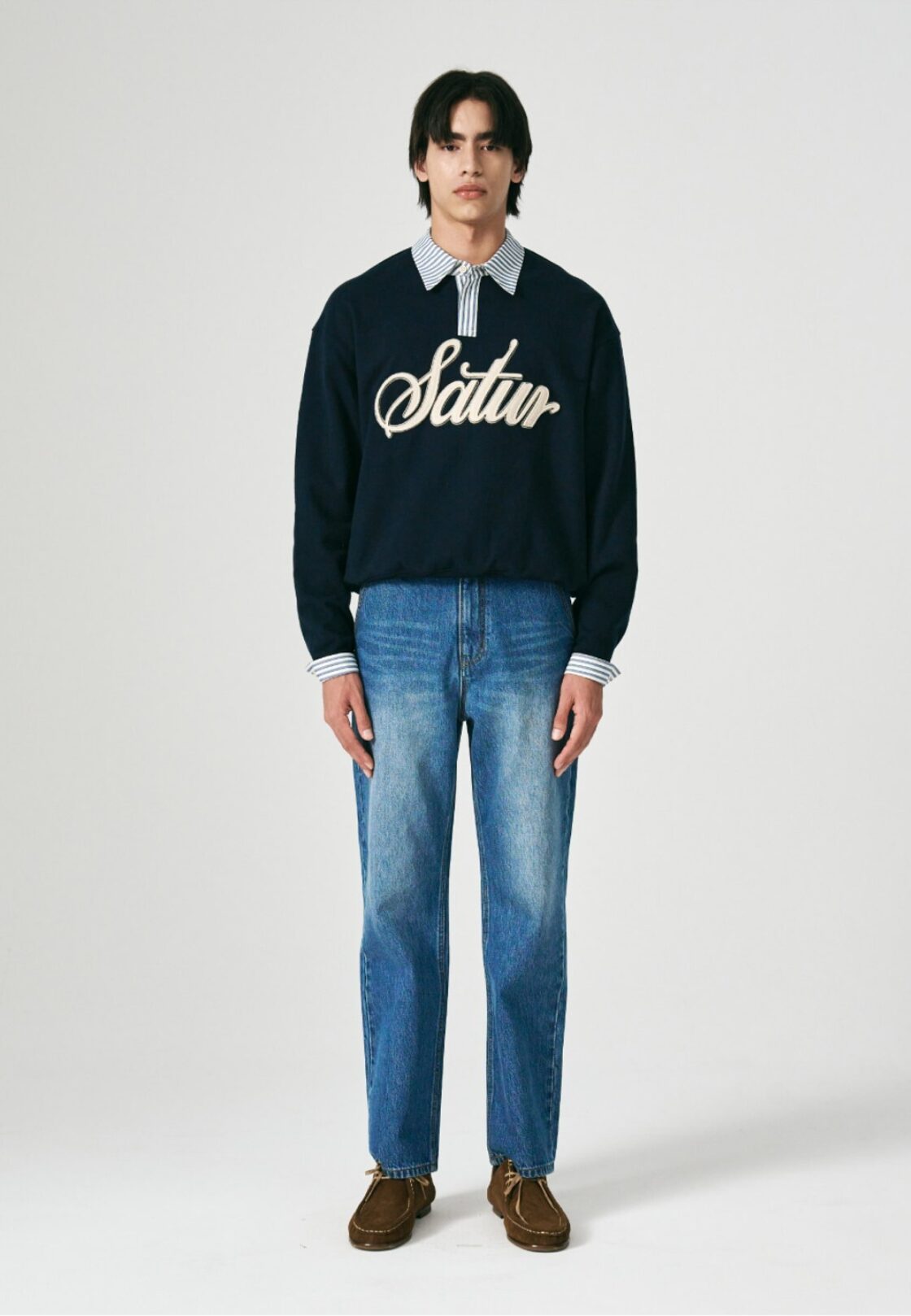 ☆ENHYPEN ソヌ 着用！！【SATUR】Applique Logo Cuffs Sweatshirts 