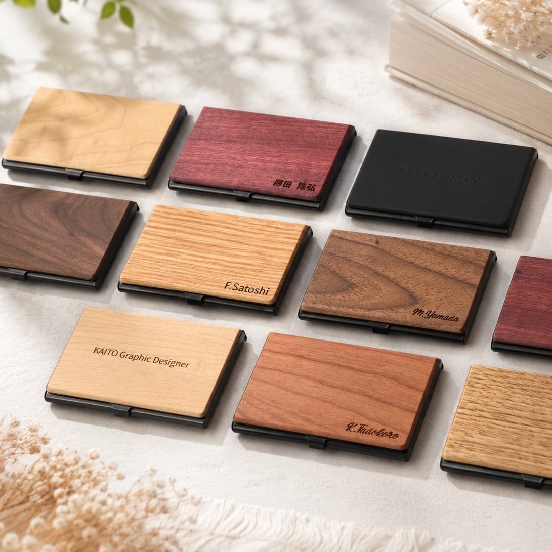 銘木 名刺入れ カードケース 天然木 Card Case ステンレス | MEGURI