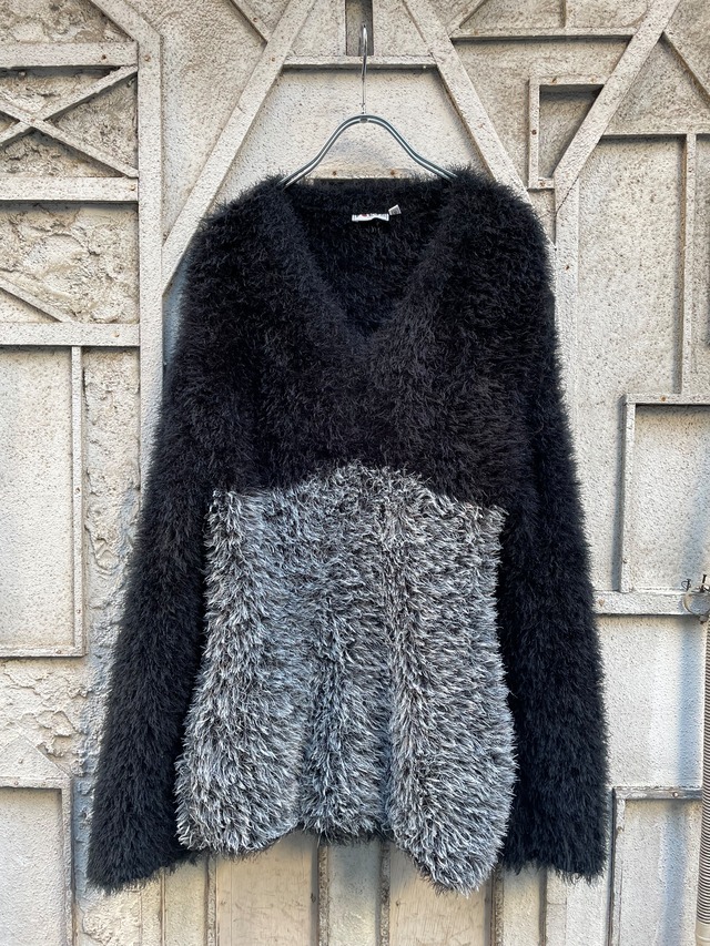 "YOKOO" bicolor shaggy knit