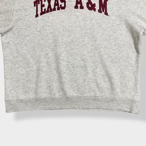 【ZOOZATZ】カレッジ テキサス TEXAS A&M大学 ハーフジップ スウェット アーチロゴ 刺繍ロゴ プルオーバー グレー XL ビッグシルエット US古着