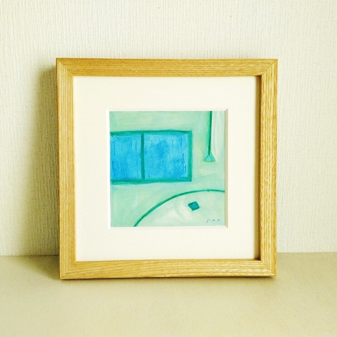 空と雲 （額付きアクリル画、原画） 空 雲 絵画 抽象画 一点物 原画