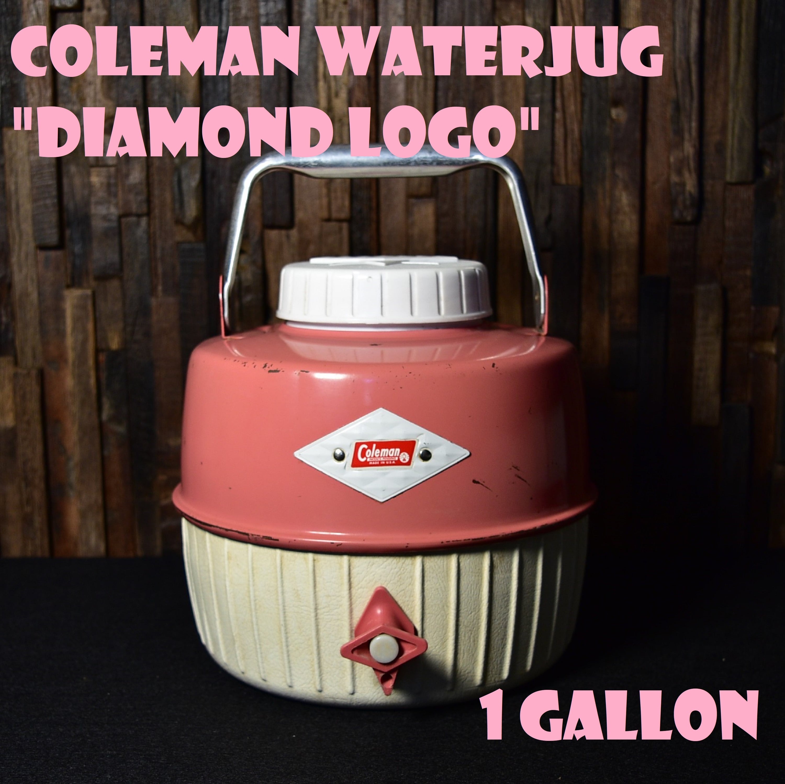 コールマン ウォータージャグ ダイヤロゴ 1ガロン ビンテージ サーモンピンク 1960年代 COLEMAN WATERJUG DIAMOND  LOGO 1GALLON | スーパービンテージデポ【Super Vintage Depot】 powered by BASE
