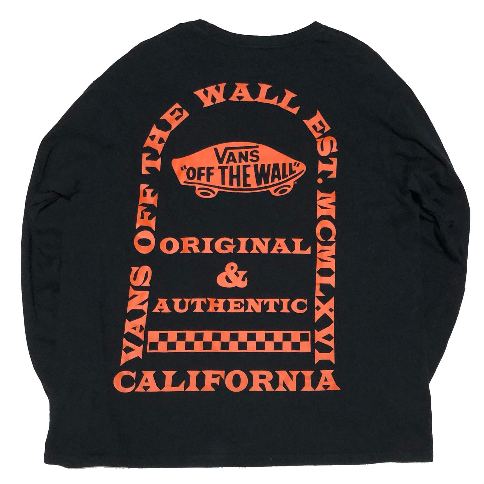 ◆ビンテージ Vans チェッカー ロングスリーヴTシャツ バンズ スケートボード BMX 80S anvilタグ USA製 検 Dog Townドッグタウン VANS vans バンズ チェッカー チェッカーフラッグ 長袖 Tシャツ