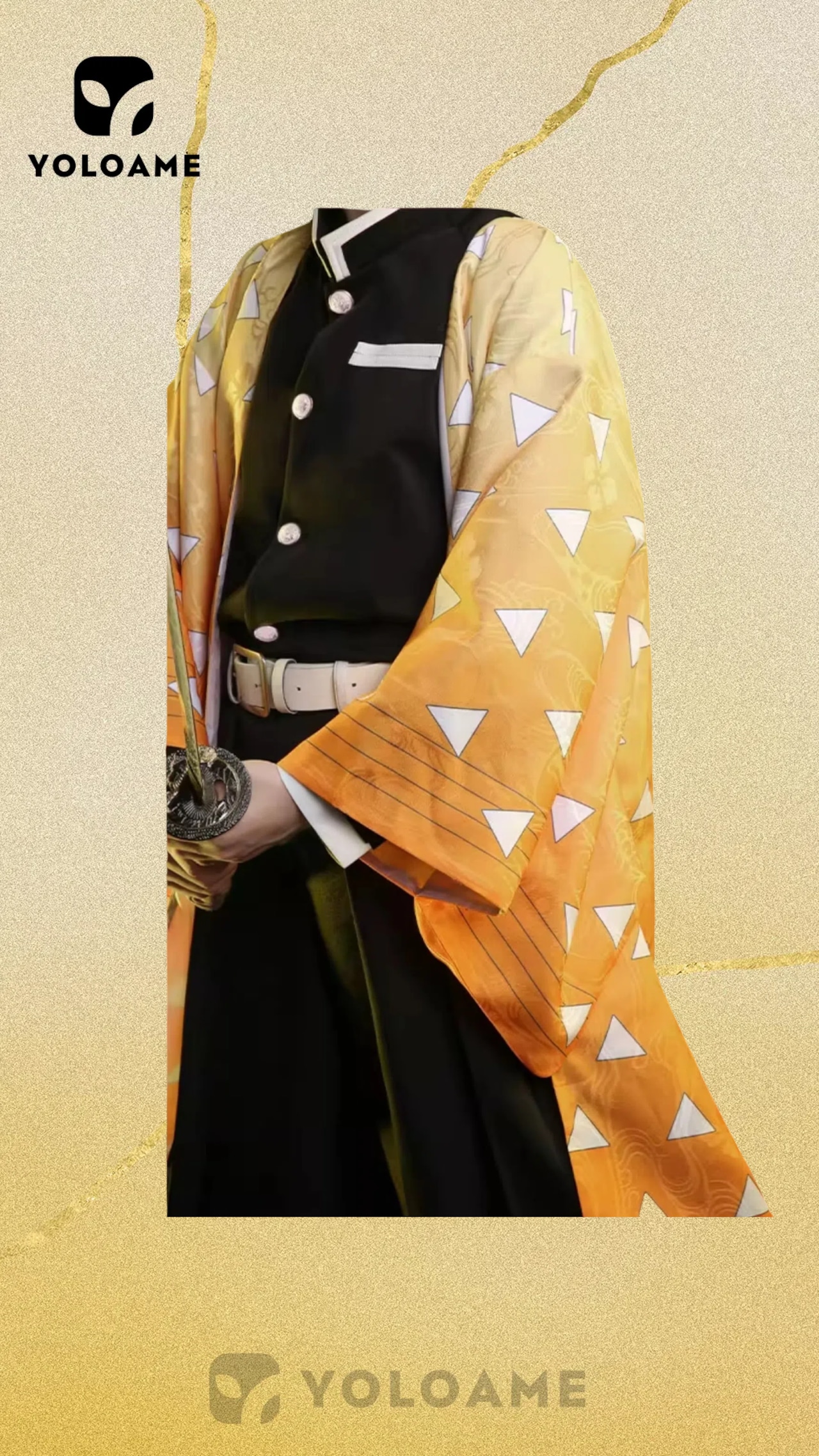 三分妄想 鬼滅の刃 我妻 善逸 コスプレ衣装