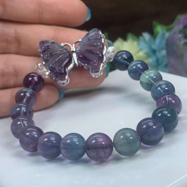 ~Butterfly~☆フローライト デザインブレスレット