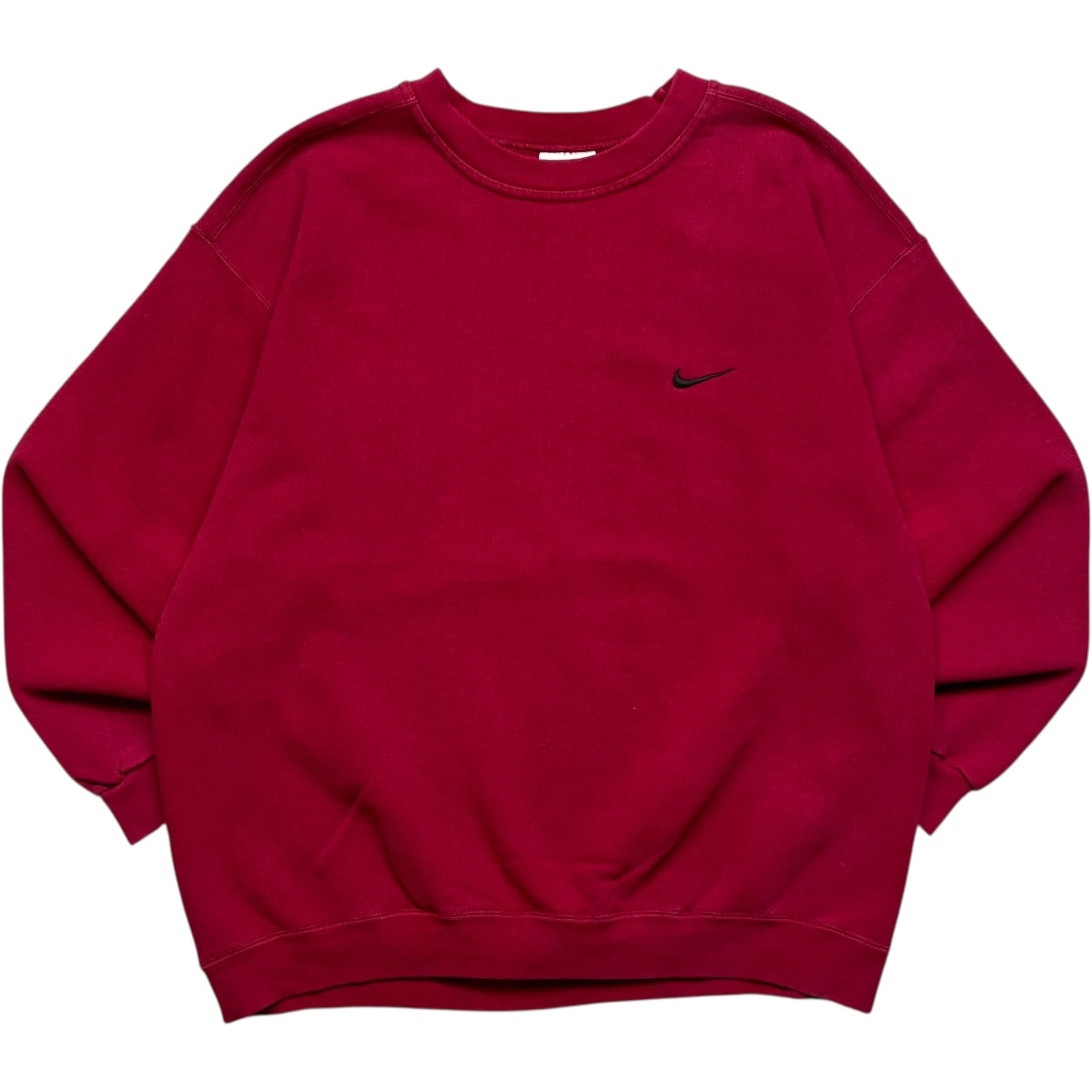 《L》 NIKE ナイキ スウェット スウッシュ ワンポイント レッド USA製 90年代 vintage no.9070