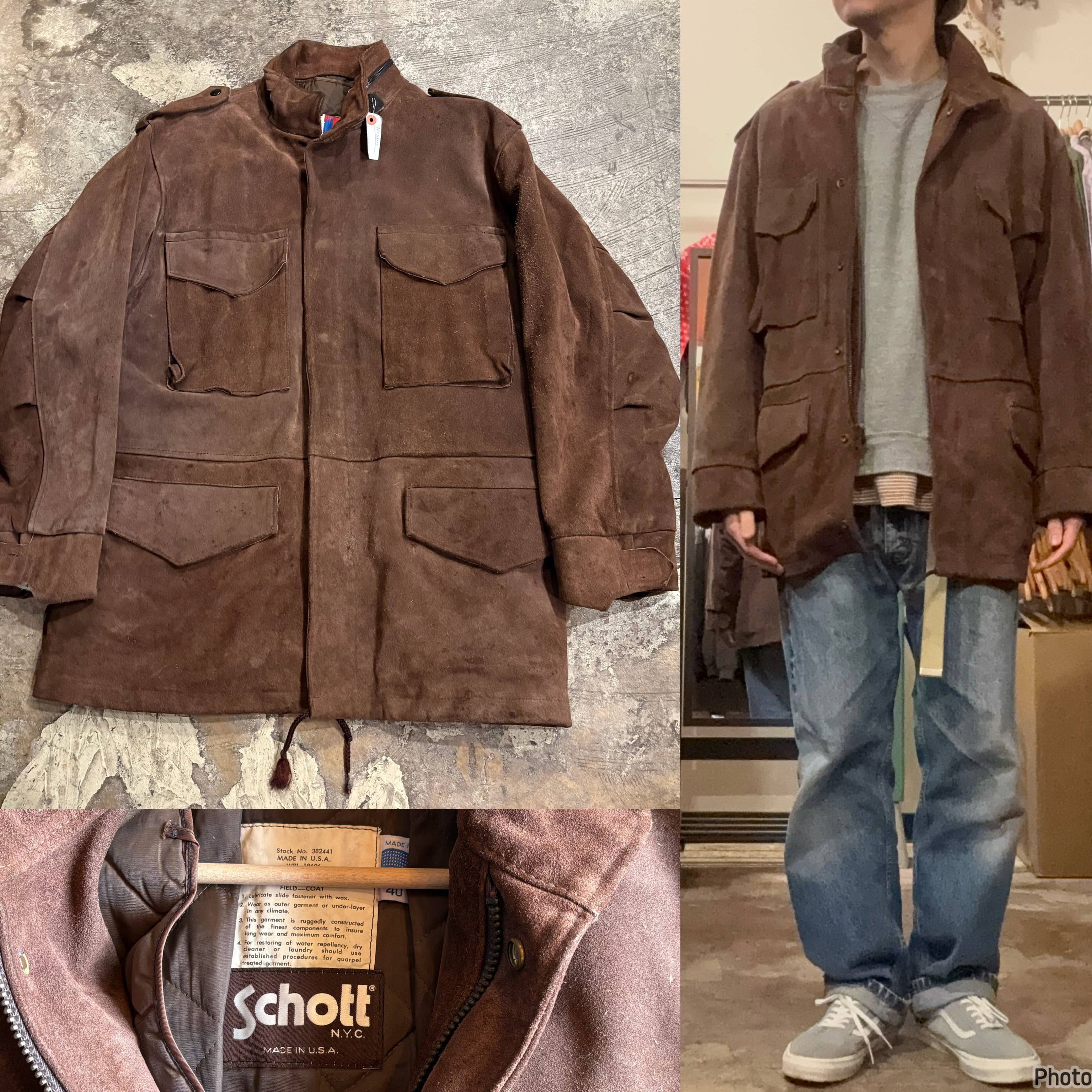 schottスエードジャケット　USA製40 90's USA製 SCHOTT スエードレザー ジャケット 40 ショット 【公式通販】