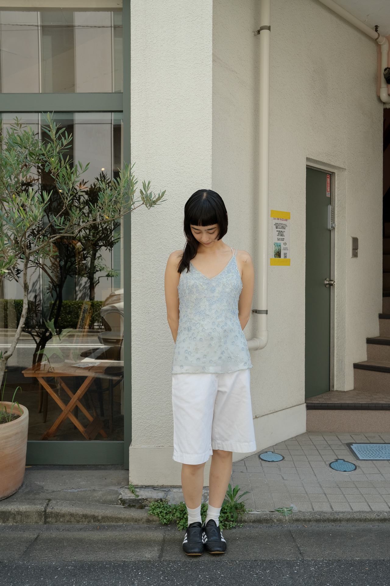【送料無料】European beads silk camisole