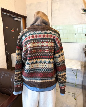 【DOPPLE&SCENT WOMEN】JACQUARD  WOOL KNIT CARDIGAN