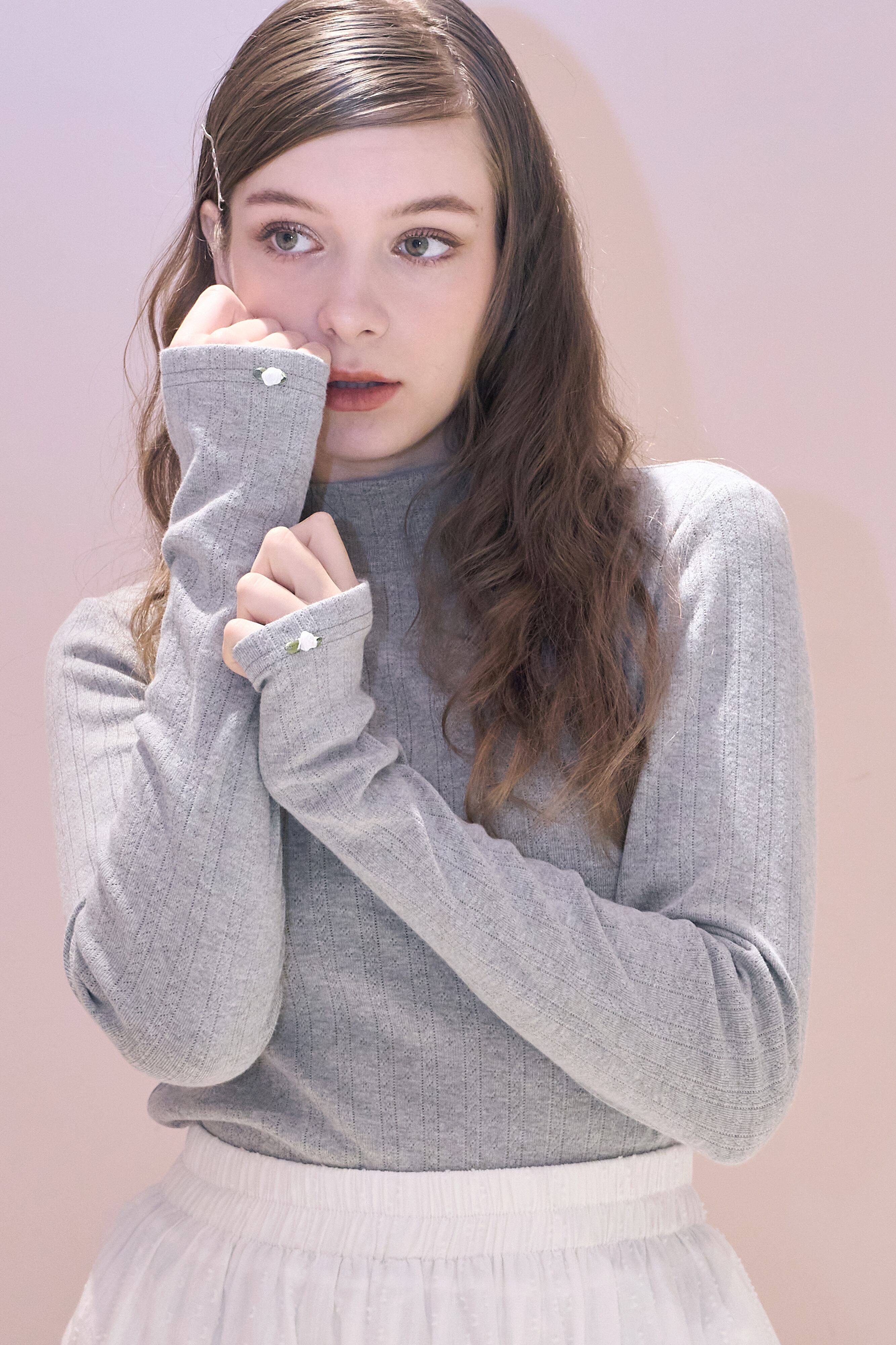 PETIT ROSE TOPS【mock turtleneck】 | mieya mieya