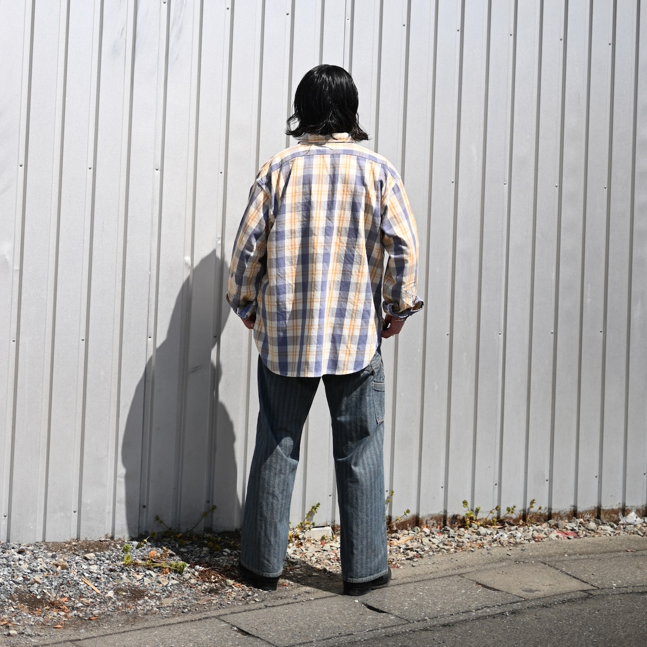BOWBOW(バウワウ)UNIQUE POCKET CHECKED FLANNEL SHIRT AGED,FER GRITGEAR PANTS AGEDコーディネート