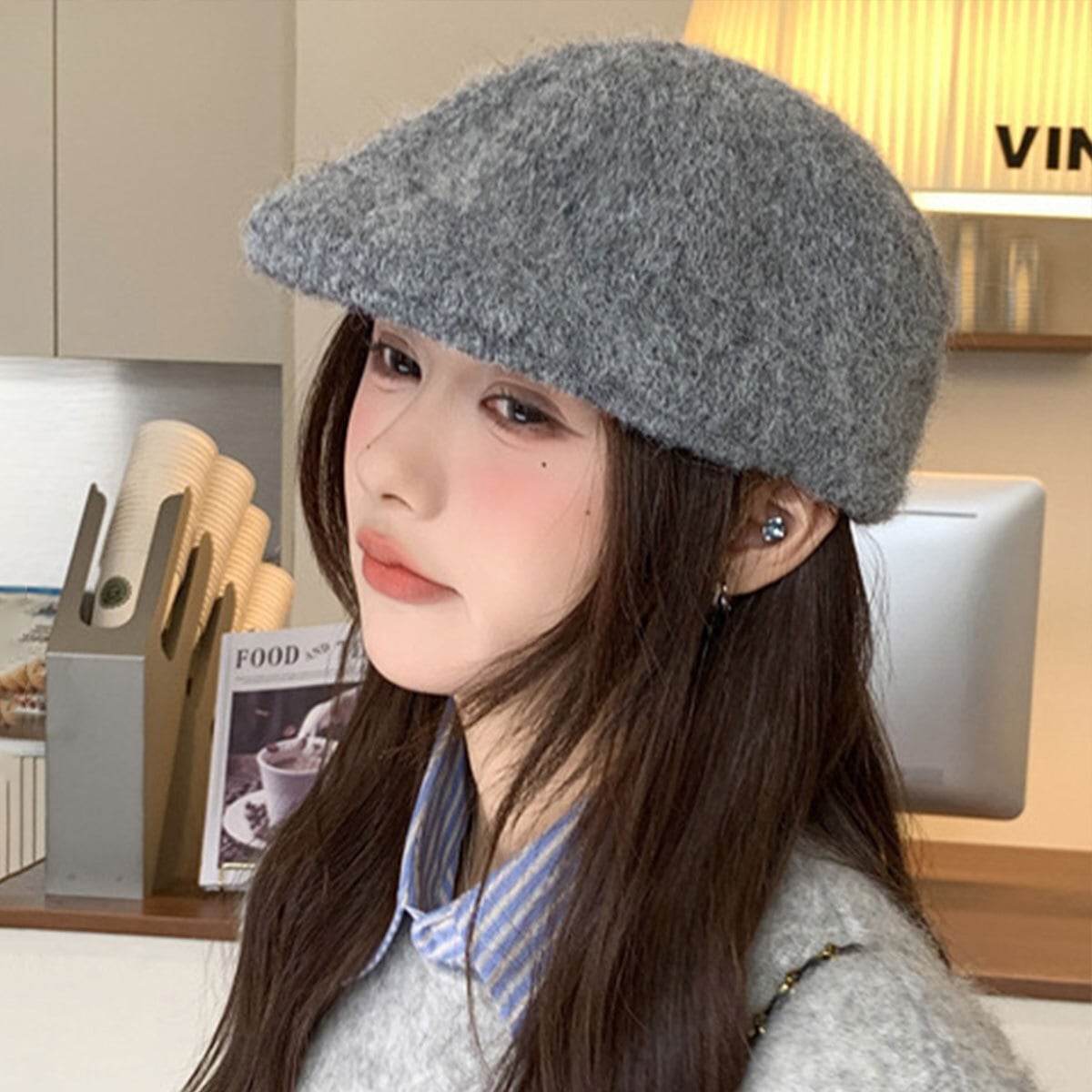 ベレー帽 ふわふわ 帽子 レディース 秋冬 韓国 キャップ おしゃれ きれいめ 大人 かわいい 小顔 防寒 防風 アウトドア 通勤 通学 ベレーキャップ 大人可愛い 大人女子