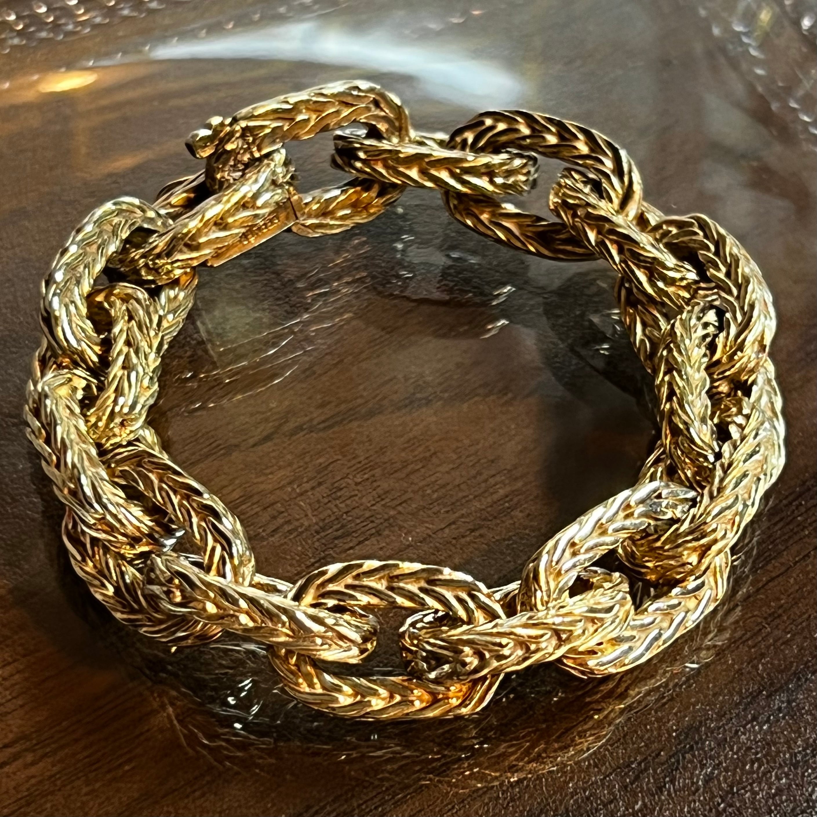VINTAGE HERMES Vendome Bracelet Silver 800 & Gold Vermeil VINTAGE HERMES Vendome Bracelet Silver 800 & Gold Vermeil