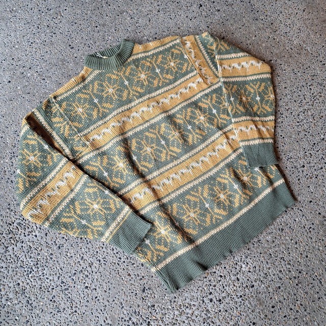 50's イギリス製？ 総柄セーター used [311033]
