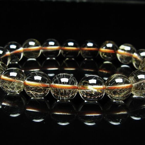 ルチルクォーツ ブレスレット 11mm タイチンルチル ブレスレット メール便可 [M便 1/10] 111-49172