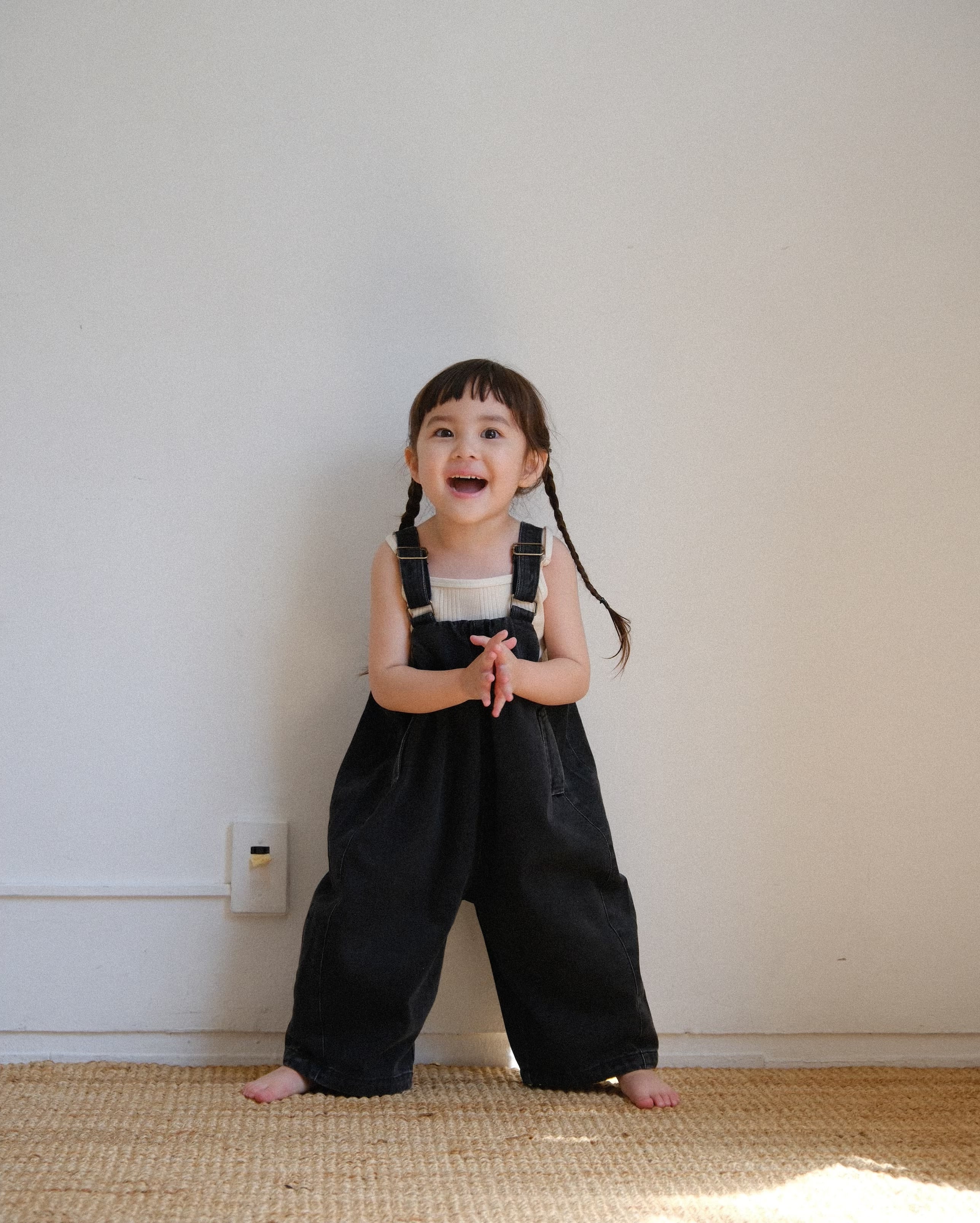 wide denim salopette | chaisy