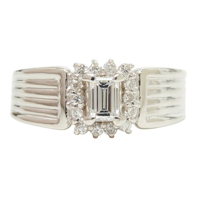 Pt900 プラチナ ダイヤ0.305ct ダイヤ0.18ct リング 指輪 レディース 11号 【中古】