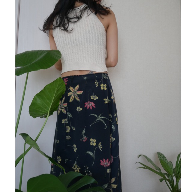 CANADA l flower pattern long skirt