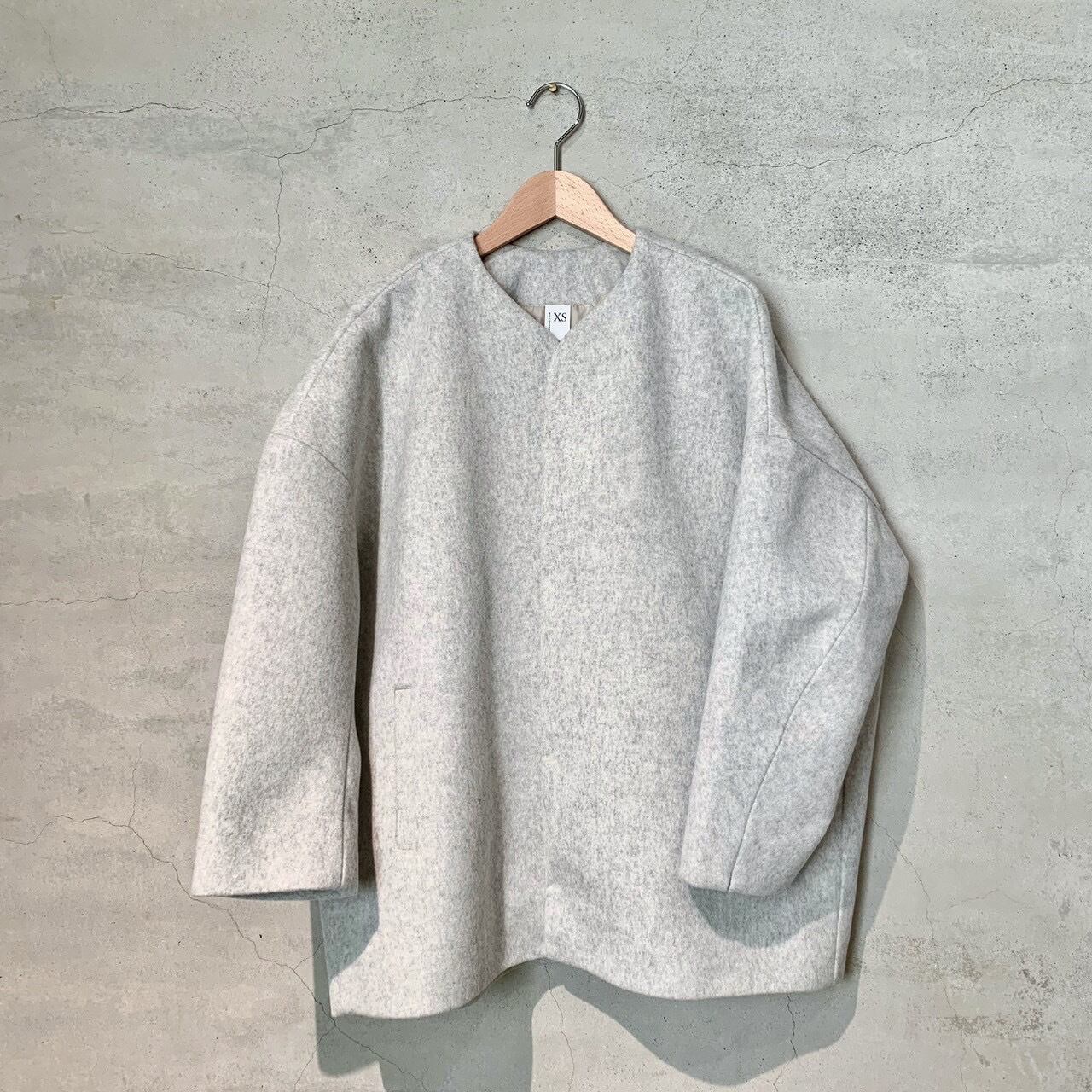 NO CONTROL AIRウール ショートビーバー ノーカラー ブルゾン no