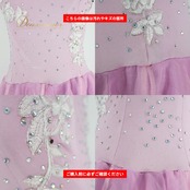 社交ダンス 衣装 ドレス ワンピース スタンダード パープル系 紫 藤色 フリル レース 花 刺繍 女性らしい かわいい ふんわり ボリューム ダンス衣装 イベント ステージ パーティー ラベンダー レディース ピンク系 シルバー系