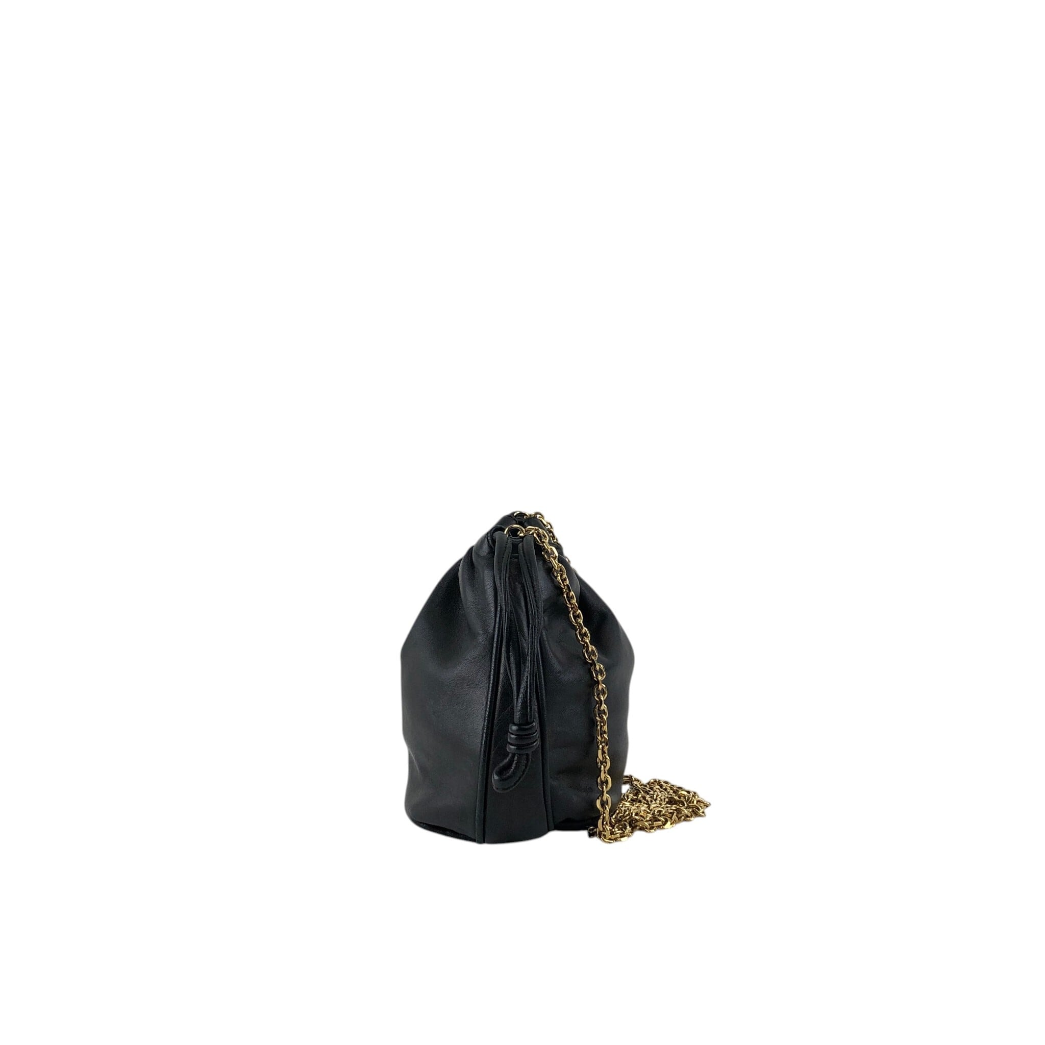 LOEWE ロエベ ショルダーバッグ ブラック アナグラム レザー チェーン