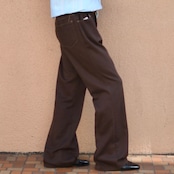 70's brown boots cut denim pants