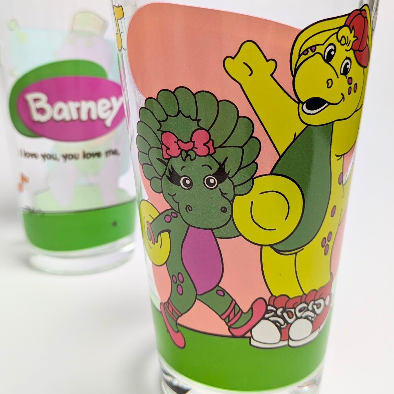♧ ♡再入荷♡【 AMERICAN PAIR GLASS / ペアグラス 】 『 Barney & Friends ( バーニー&フレンズ ) 』ガラス / コップ / ペアグラスセット 〚アメリカン雑貨 アメトイ〛