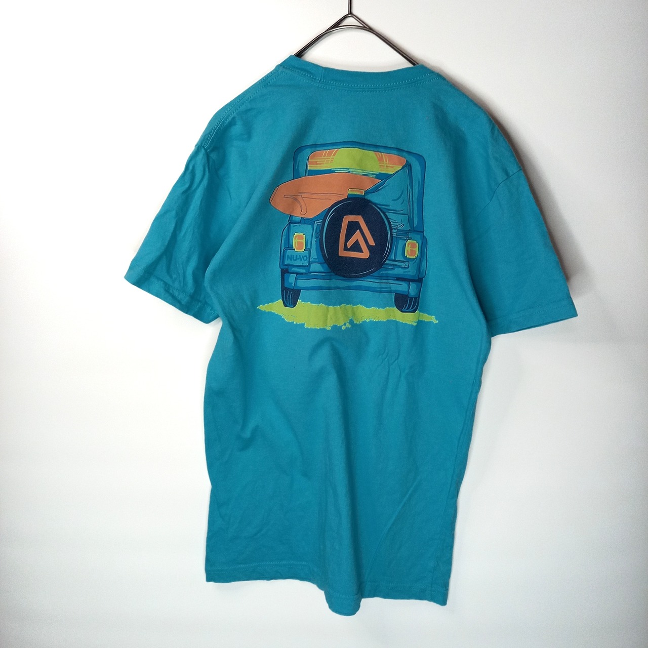 NUVO　クルーネック　プリントTシャツ　半袖　水色　XS