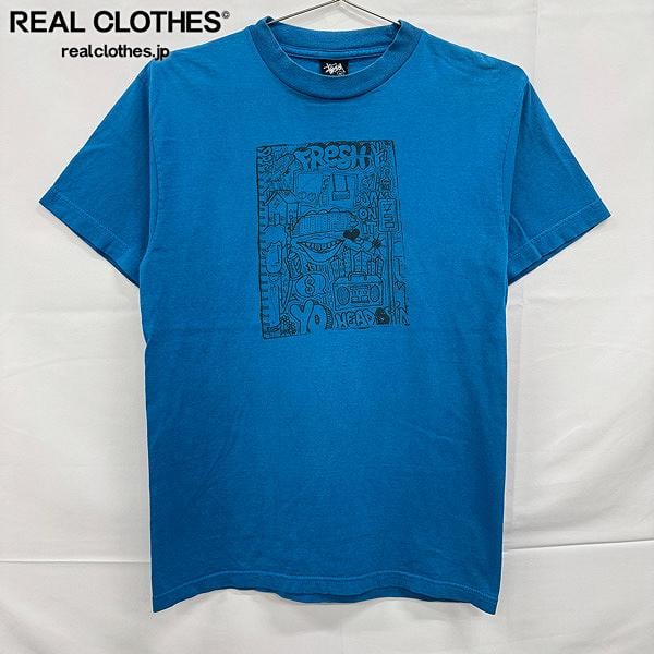 OLD STUSSY 90s 白タグ パイル地 Vネック フリース M | Used&Vintage