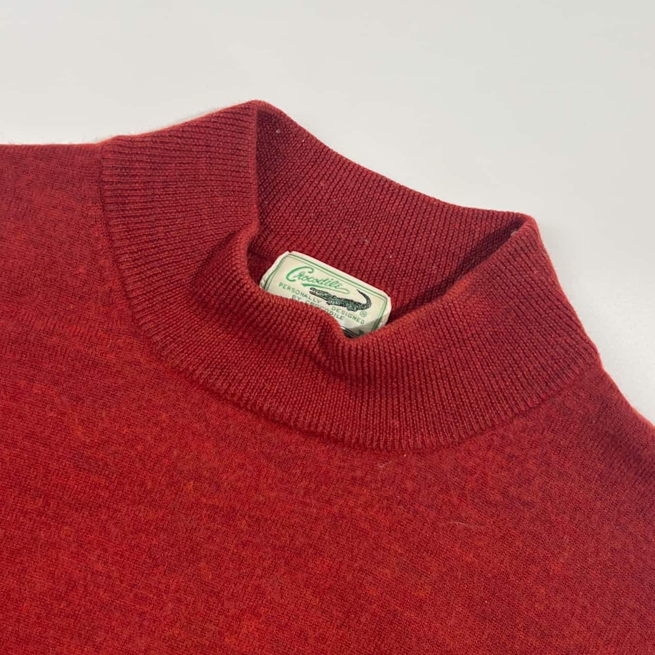 CROCODILE クロコダイル ウール ニット セーター L/えんじ色 メンズ