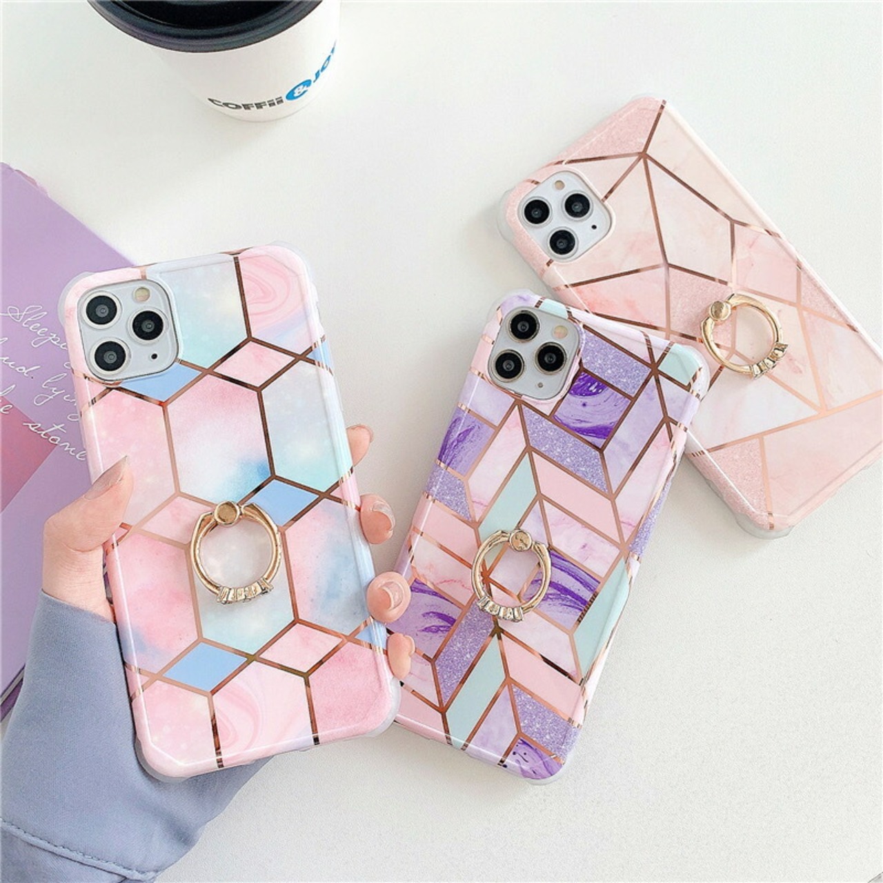 iPhone11 ケース iPhone SE2 ケース iPhone8 ケース iPhone XR Xs アイフォン11 ケース リング付き アイフォンSE2 スマホケース 耐衝撃 おしゃれ 大理石