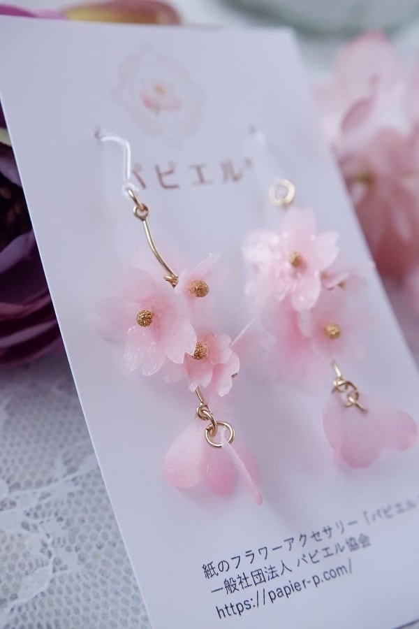 キット販売 桜のピアス・イヤリング | パピエル