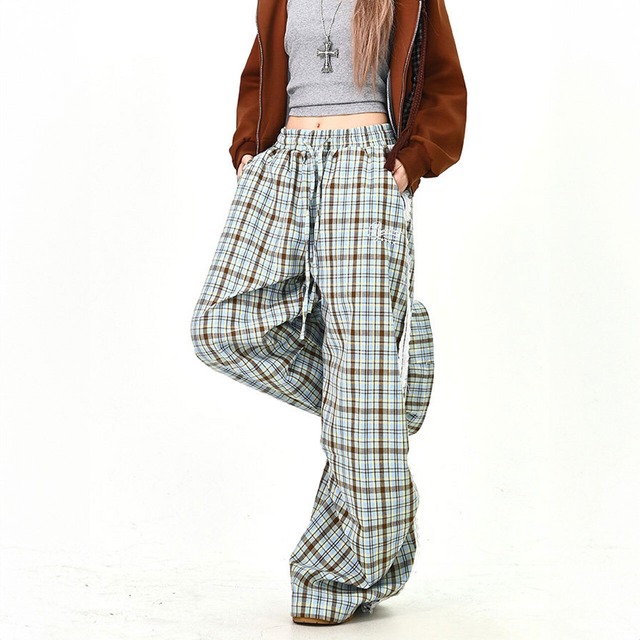 チェックレースミックスイージーパンツ
 2col   R01604