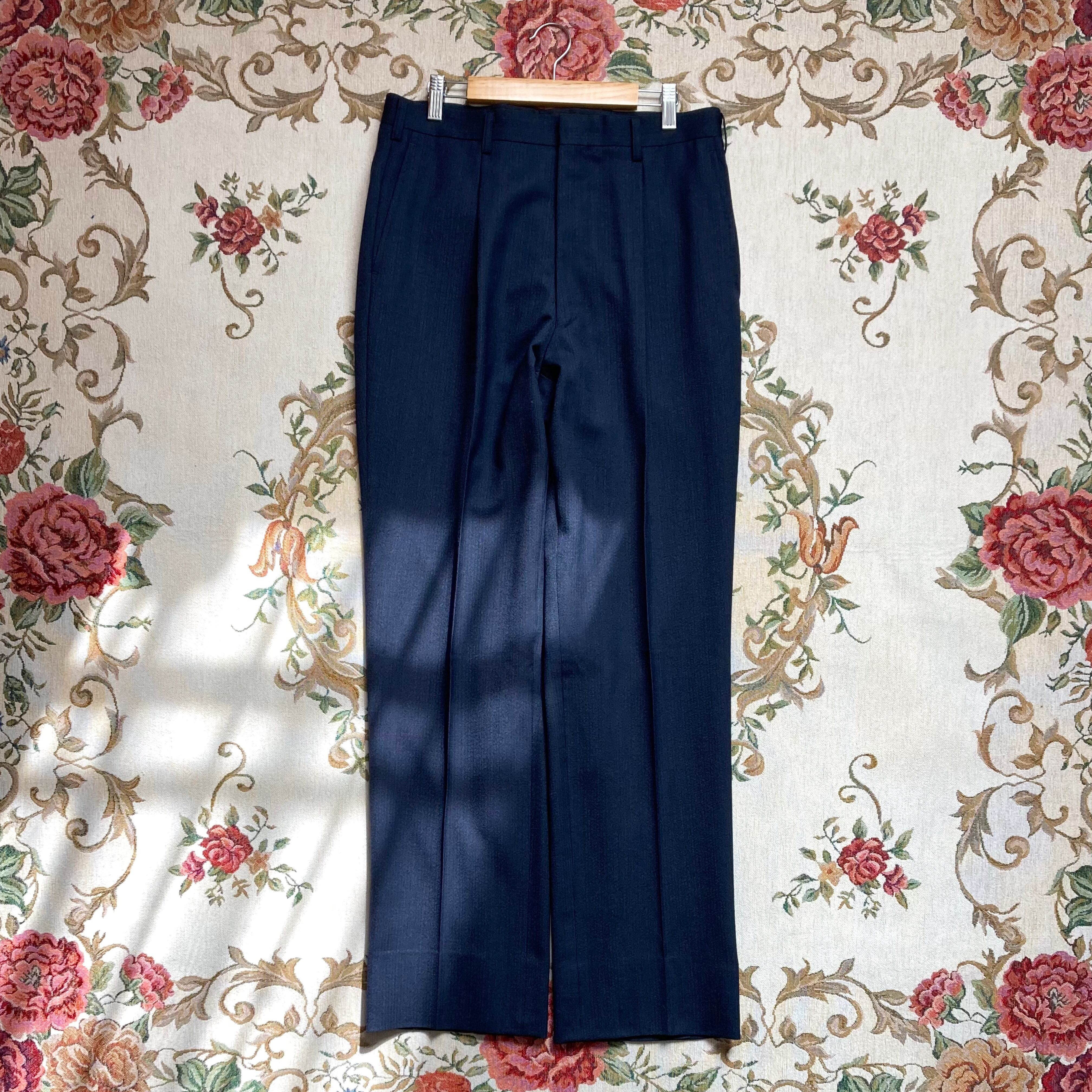 retro navy stripe slacks【YouTube着用】