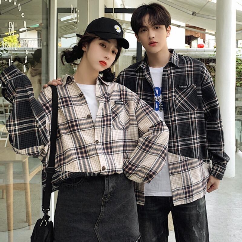 格子柄シャツ スプリングオータムシャツジャケット ロング 春物 秋物 YY-ファッション21562095036