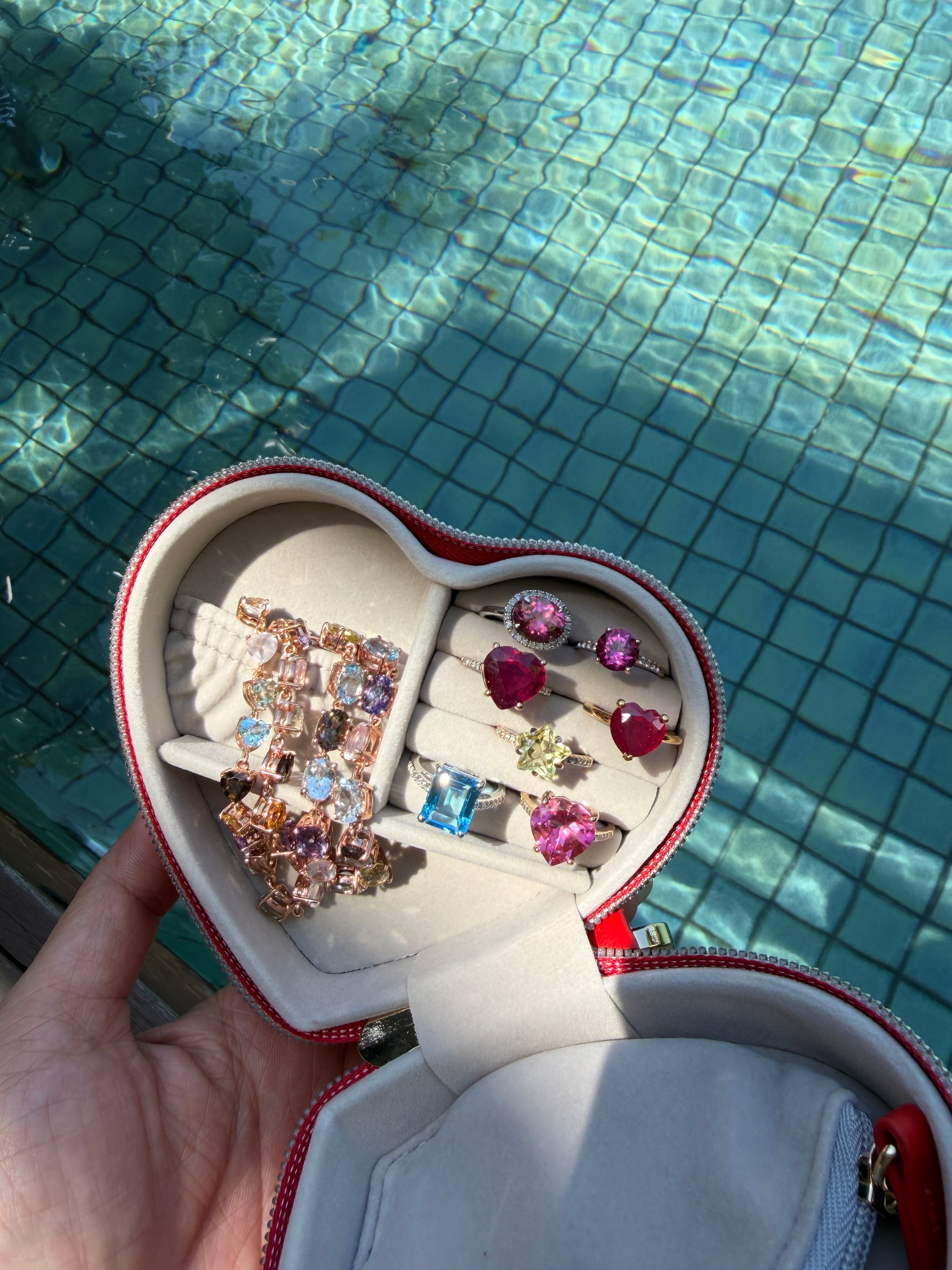 マルチカラー heart amulet bracelet -Wish to the gems- | ＜天然石