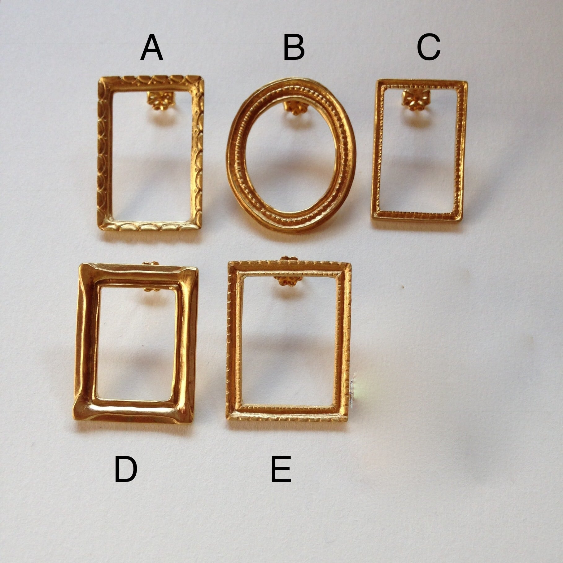 額縁ピアスL シルバー925（ゴールドコーティング） | JOLILI