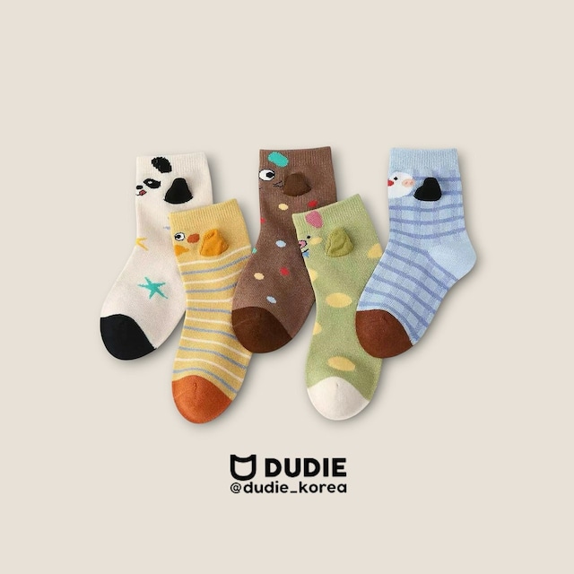 【取寄】dudie|meol meong 5-pack socks|モルモン5種ソックス|S-XL|kids&jr|26 autumn