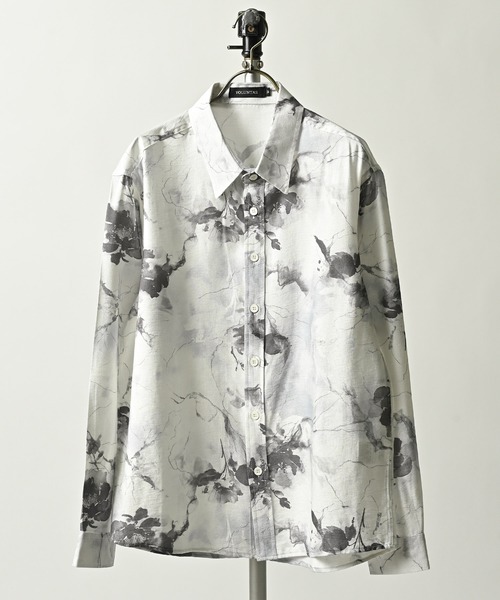 VOLUNTAS Floral print regular collar shirt (WHT) RS427003