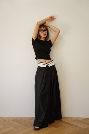 ウエストマーク フレアロングスカート