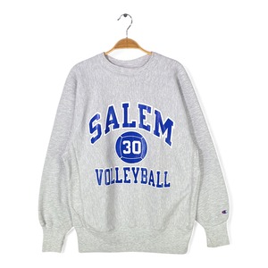 90s チャンピオン USA製 リバースウィーブ ヴィンテージスウェット 刺繍タグ カレッジ アーチロゴ 3段プリント SALEM サイズL 古着 @CF0946