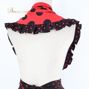 フラメンコ 衣装 MARINA FLAMENCA シージョ エプロン ブラック系 レッド系 赤 黒 水玉 ドット フリル ダンス パーティ 発表会 飾り 装飾 ドット柄 水玉柄 ダンス衣装 ステージ衣装 舞台衣装