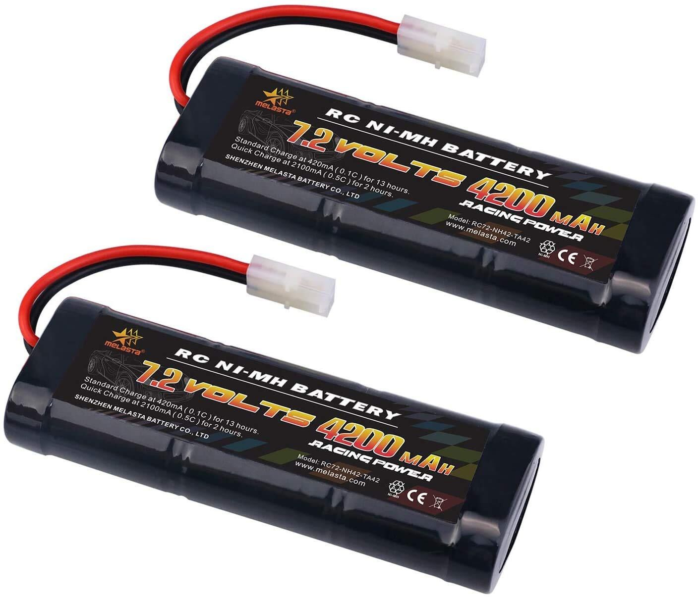 【在庫のみ】Melasta 7.2V 4200mAh ニッケル水素 バッテリー Tamiya タミヤ互換放電コネクター NI-MH 大容量 ラジコン バッテリー RCカー/レーシングカー/多種類RCモデル互換用